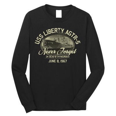 Vintage Uss Liberty Agtr5 1967 Military Gift Ship Long Sleeve Shirt