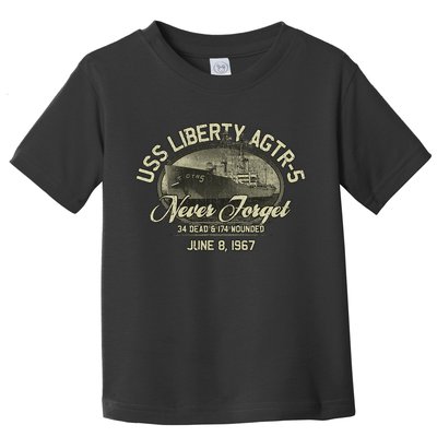 Vintage Uss Liberty Agtr5 1967 Military Gift Ship Toddler T-Shirt