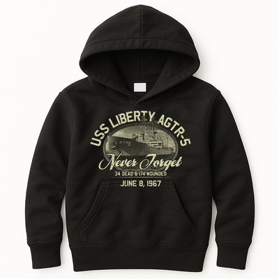 Vintage Uss Liberty Agtr5 1967 Military Gift Ship Kids Hoodie
