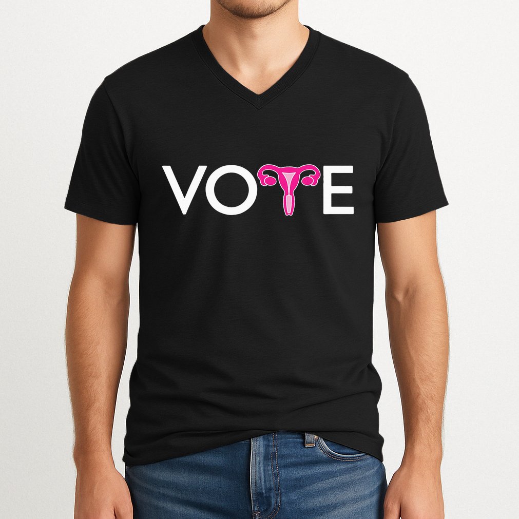 Vote Uterus Mind Your Own Uterus Stars Stripes Equal Rights V-Neck T-Shirt