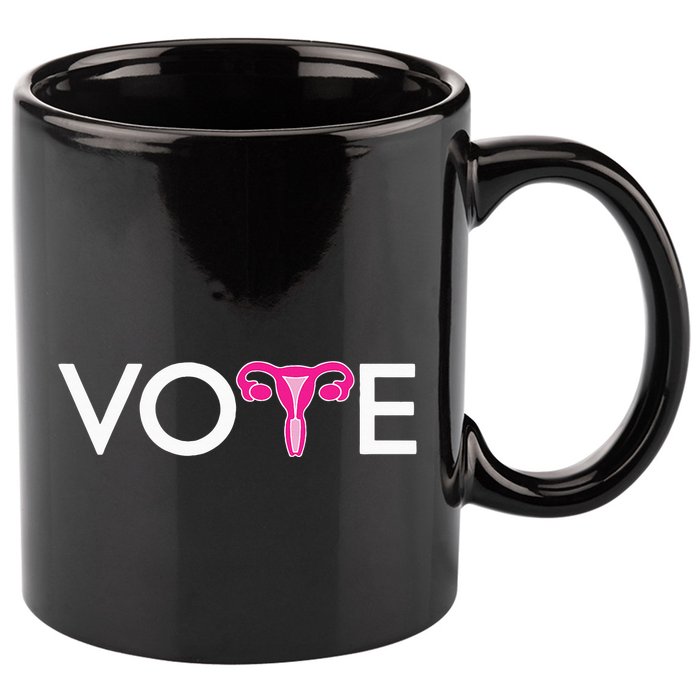 Vote Uterus Mind Your Own Uterus Stars Stripes Equal Rights 11oz C Handle Ceramic Mug