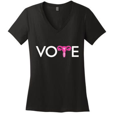 Vote Uterus Mind Your Own Uterus Stars Stripes Equal Rights Women's V-Neck T-Shirt