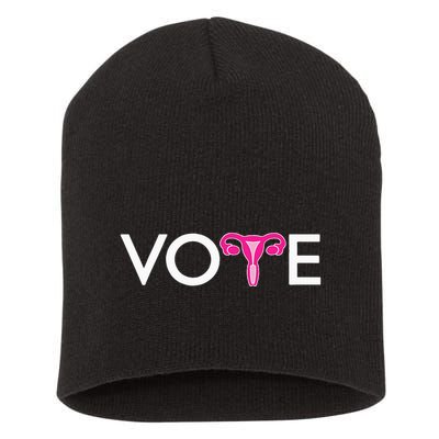 Vote Uterus Mind Your Own Uterus Stars Stripes Equal Rights Short Acrylic Beanie