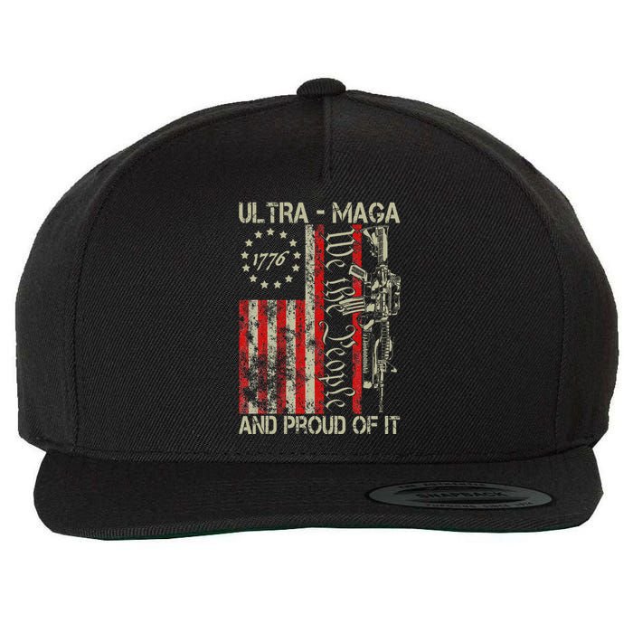 Vintage Ultra Maga Old American Flag 1776 We The People Usa Vintage Ultra Maga O Wool Snapback Cap