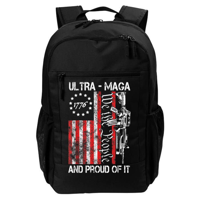 Vintage Ultra MAGA We The People And Proud Of It USA Flag Daily Commute Backpack