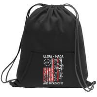 Vintage Ultra MAGA We The People And Proud Of It USA Flag Sweatshirt Cinch Pack Bag