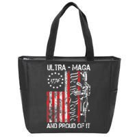 Vintage Ultra MAGA We The People And Proud Of It USA Flag Zip Tote Bag