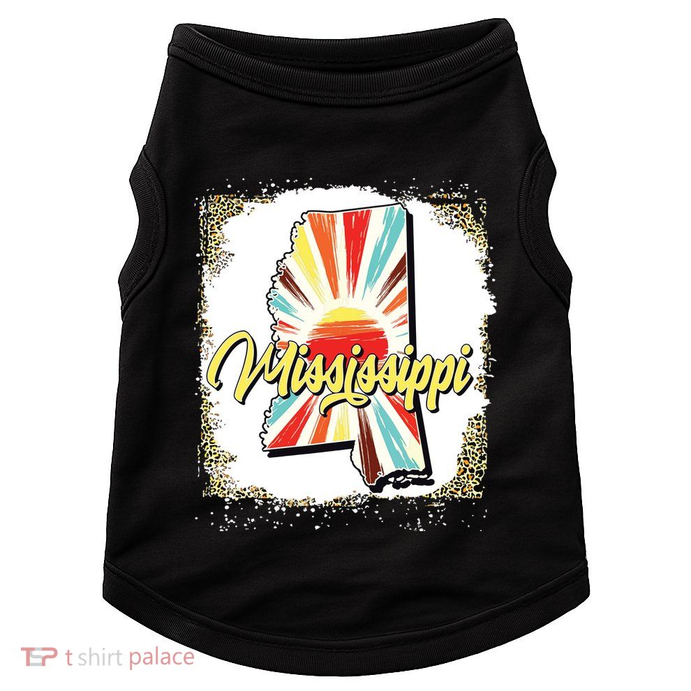 Vintage Usa Mississippi Map Flag Souveni Women Doggie Tank