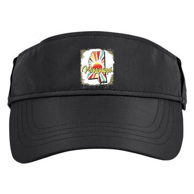 Vintage Usa Mississippi Map Flag Souveni Women Adult Drive Performance Visor