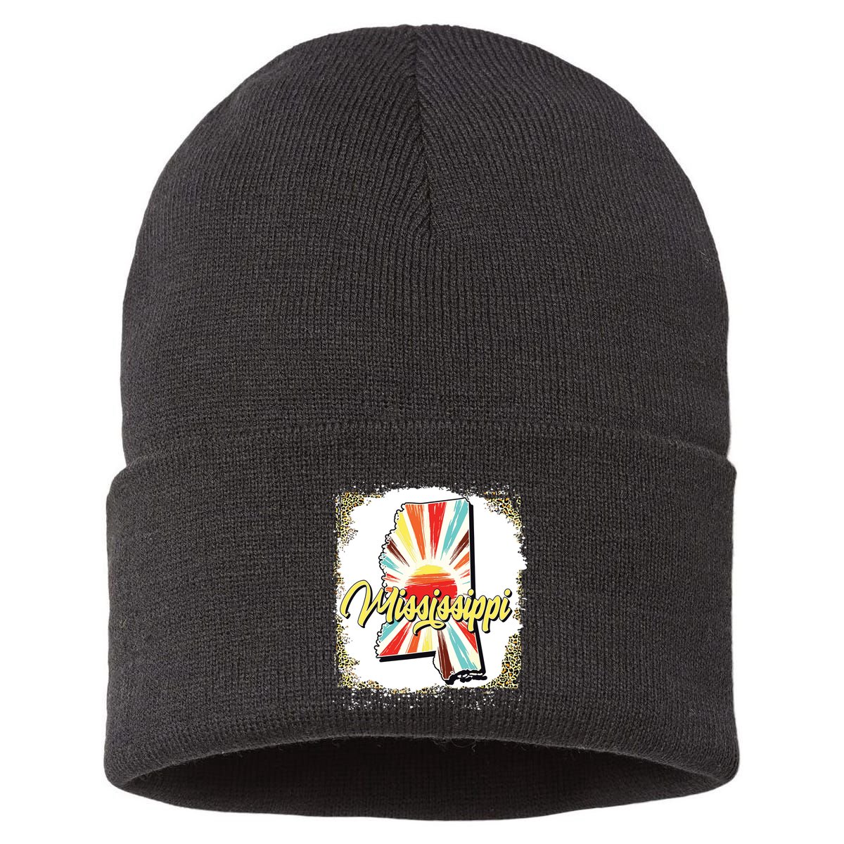 Vintage Usa Mississippi Map Flag Souveni Women Sustainable Knit Beanie