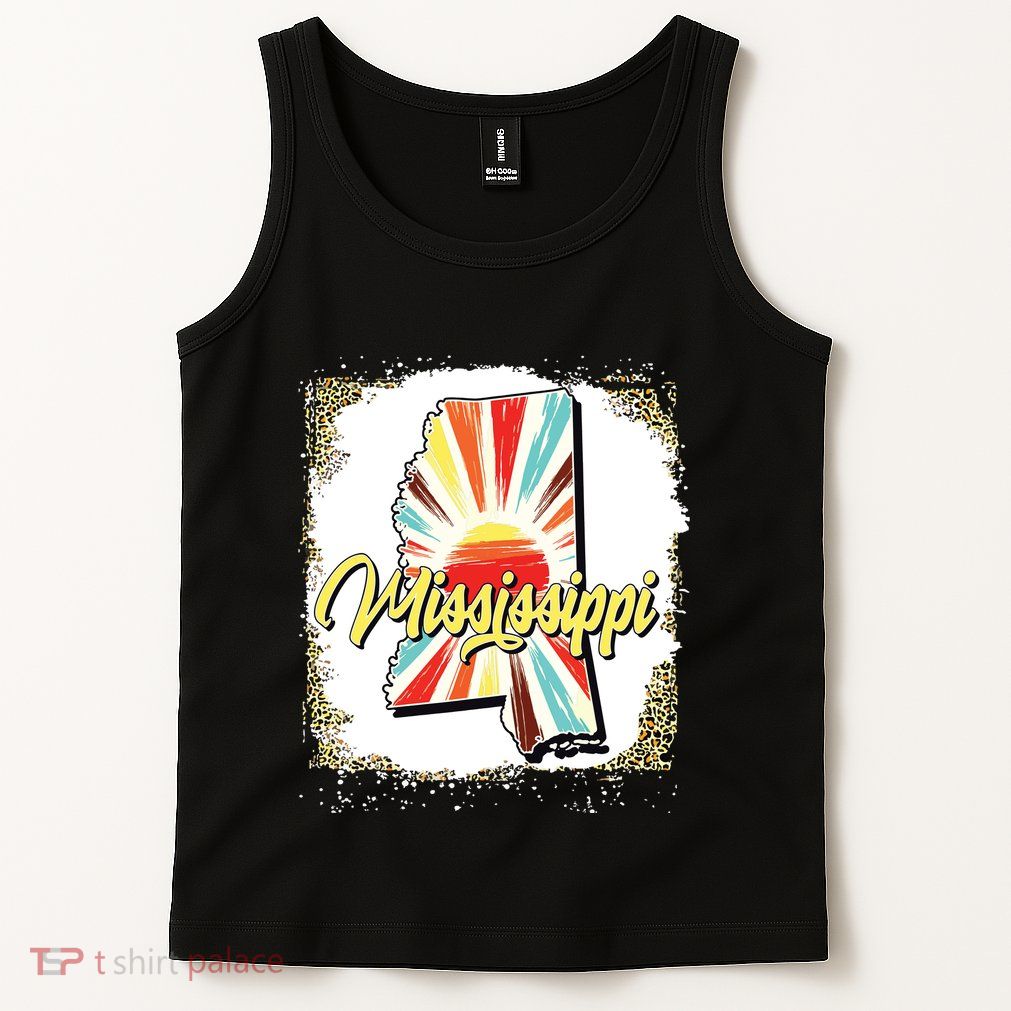 Vintage Usa Mississippi Map Flag Souveni Women Tank Top