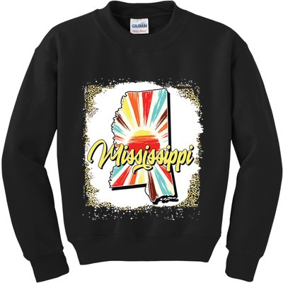 Vintage Usa Mississippi Map Flag Souveni Women Kids Sweatshirt
