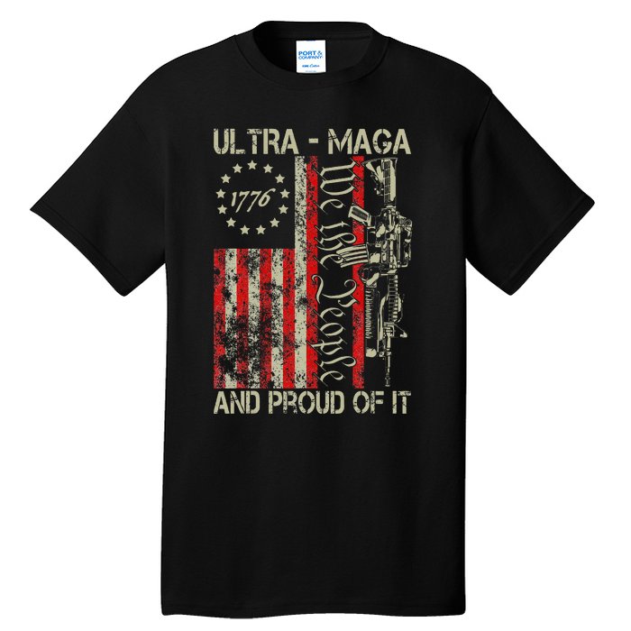 Vintage Ultra Maga Old American Flag 1776 We The People Usa Min Tall T-Shirt