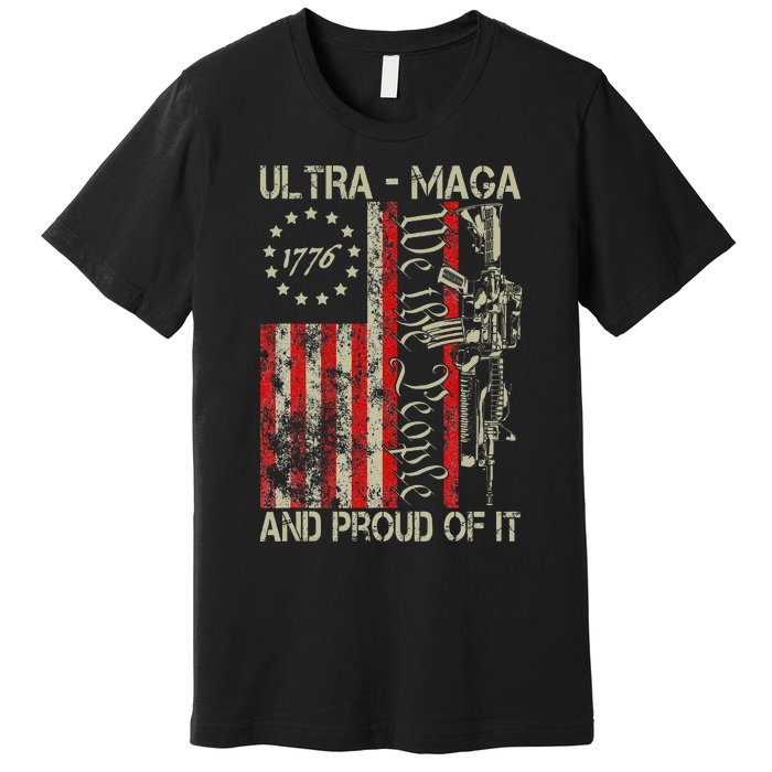 Vintage Ultra Maga Old American Flag 1776 We The People Usa Min Premium T-Shirt