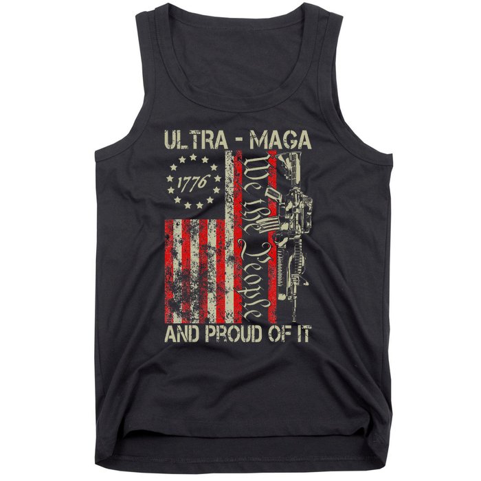 Vintage Ultra Maga Old American Flag 1776 We The People Usa Min Tank Top