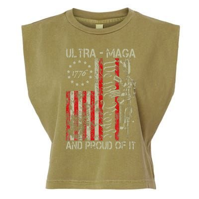 Vintage Ultra Maga Old American Flag 1776 We The People Usa Min Garment-Dyed Women's Muscle Tee