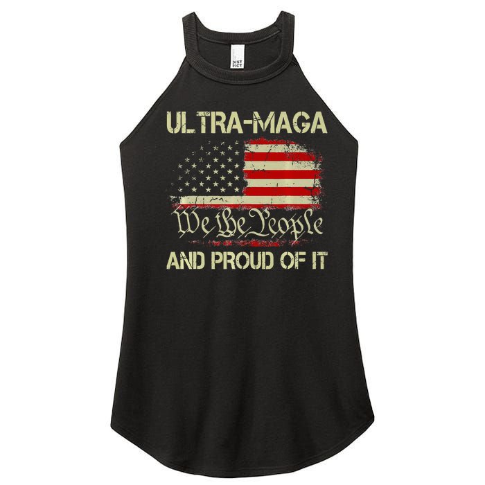 Vintage Ultra Maga And Proud Of It We The People Usa Flag Women's Perfect Tri Rocker Tank