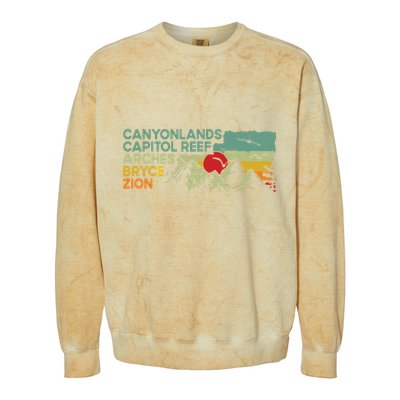 Vintage Utah National Parks Moab Utah Mighty Five Souvenir Colorblast Crewneck Sweatshirt