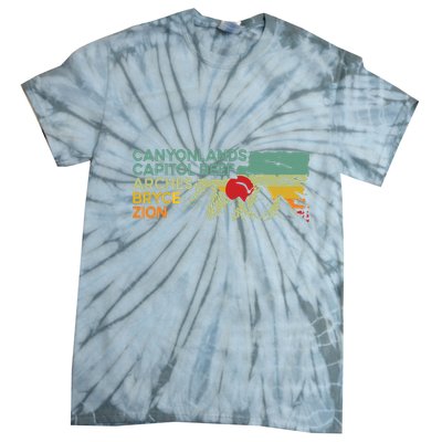 Vintage Utah National Parks Moab Utah Mighty Five Souvenir Tie-Dye T-Shirt