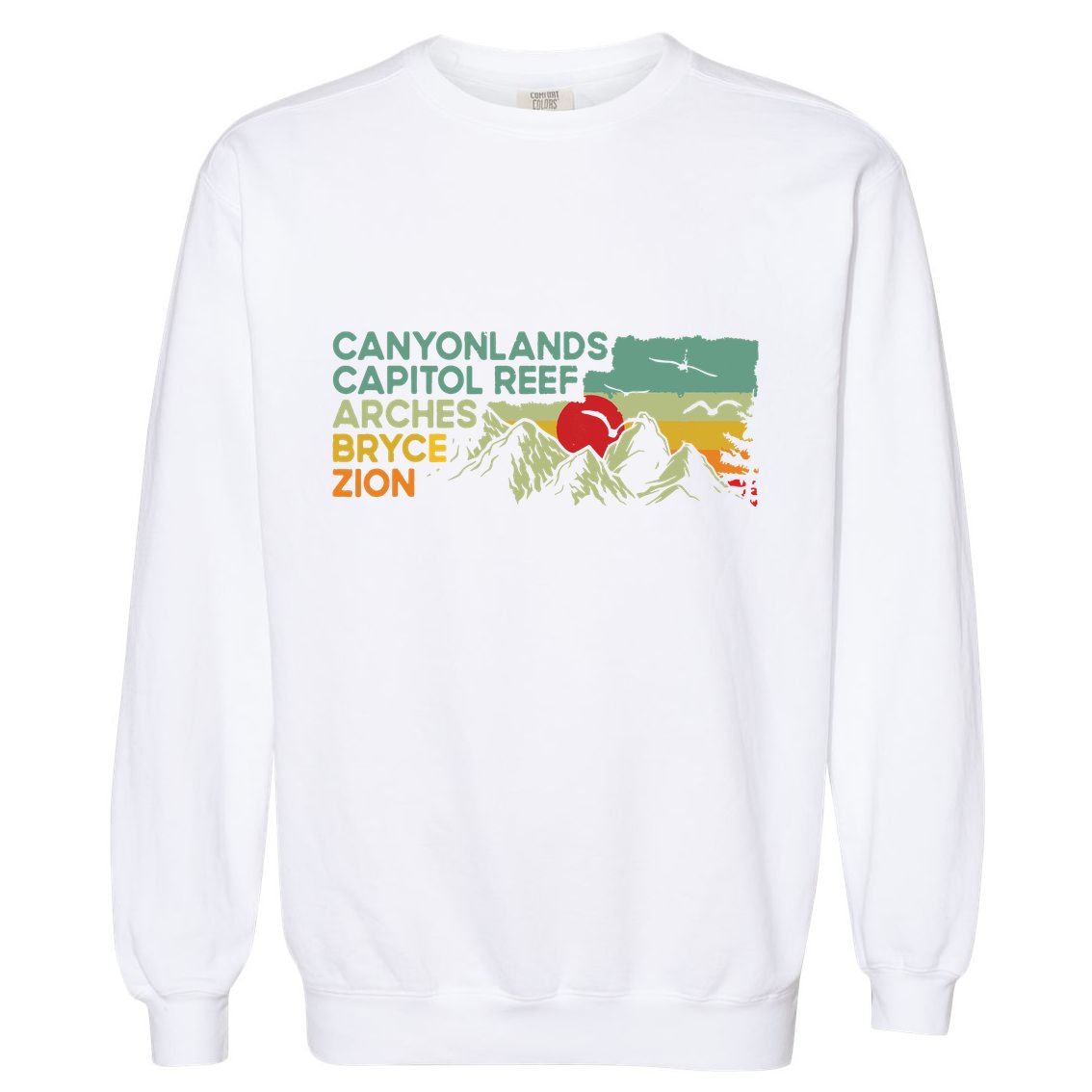 Vintage Utah National Parks Moab Utah Mighty Five Souvenir Garment-Dyed Sweatshirt