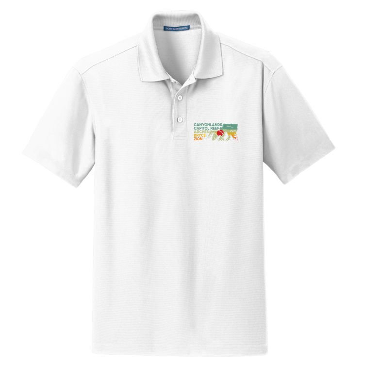 Vintage Utah National Parks Moab Utah Mighty Five Souvenir Dry Zone Grid Polo