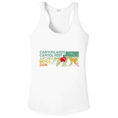 Vintage Utah National Parks Moab Utah Mighty Five Souvenir Ladies PosiCharge Competitor Racerback Tank