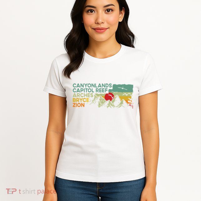 Vintage Utah National Parks Moab Utah Mighty Five Souvenir Womens T-Shirt