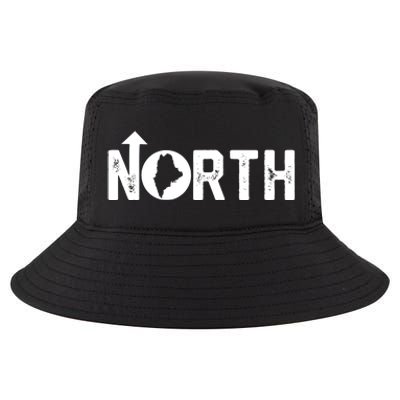 Vintage Up North Maine State Map Cool Comfort Performance Bucket Hat