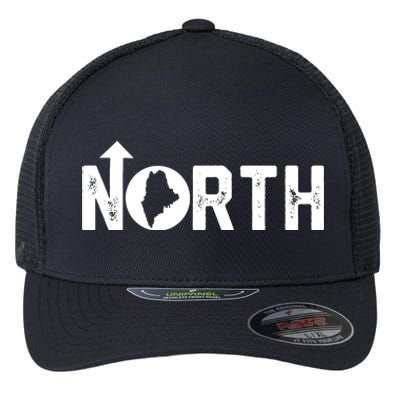 Vintage Up North Maine State Map Flexfit Unipanel Trucker Cap