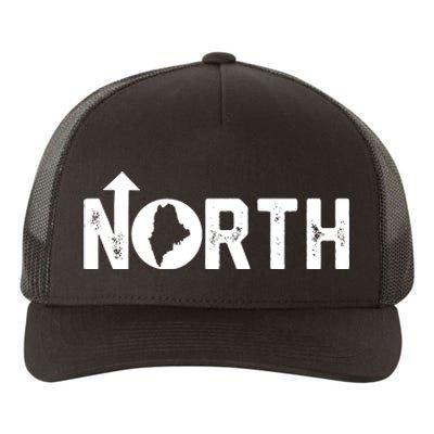 Vintage Up North Maine State Map Yupoong Adult 5-Panel Trucker Hat