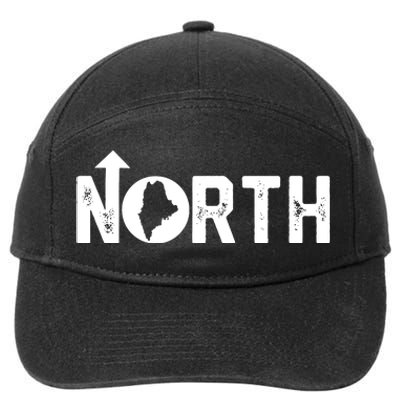 Vintage Up North Maine State Map 7-Panel Snapback Hat