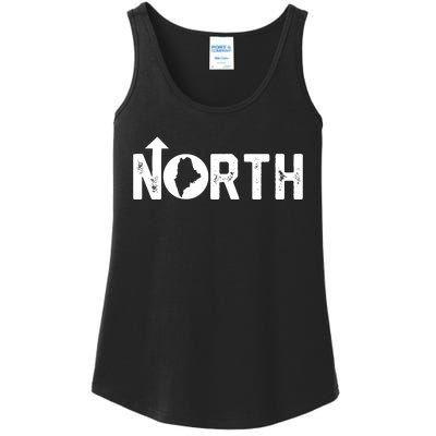 Vintage Up North Maine State Map Ladies Essential Tank