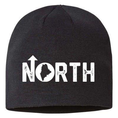 Vintage Up North Maine State Map Sustainable Beanie