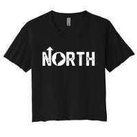 Vintage Up North Maine State Map Women's Crop Top Tee