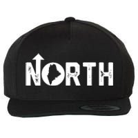 Vintage Up North Maine State Map Wool Snapback Cap