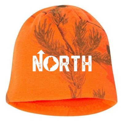 Vintage Up North Maine State Map Kati - Camo Knit Beanie