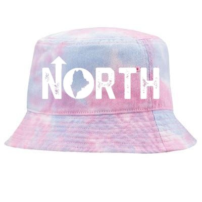 Vintage Up North Maine State Map Tie-Dyed Bucket Hat