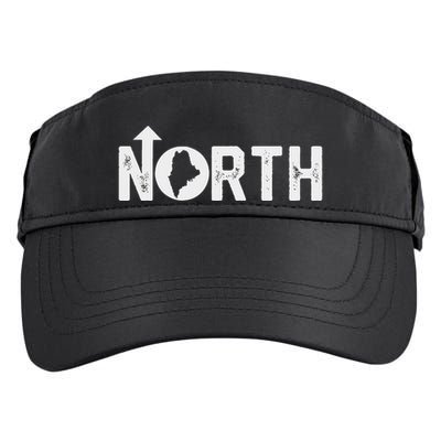 Vintage Up North Maine State Map Adult Drive Performance Visor
