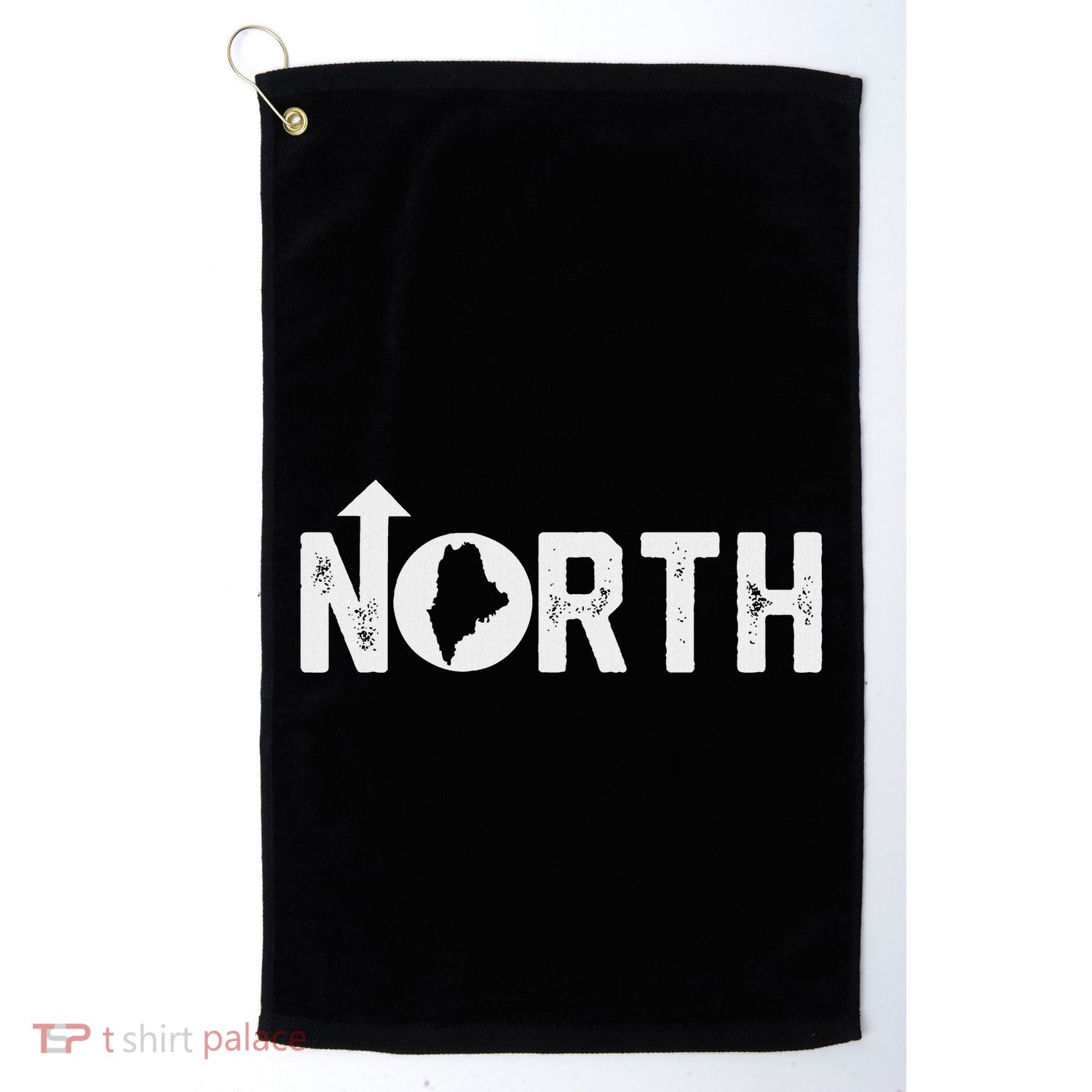 Vintage Up North Maine State Map Golf Towel