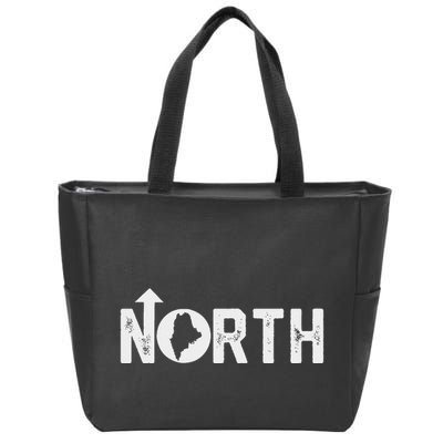 Vintage Up North Maine State Map Zip Tote Bag