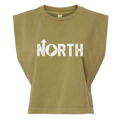 Vintage Up North Maine State Map Garment-Dyed Women's Muscle Tee