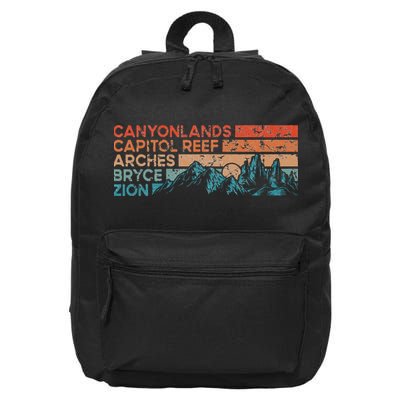 Vintage Utah National Parks Moab Utah Mighty Five Souvenir 16 in Basic Backpack
