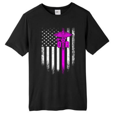 Vintage Usa Or Operating Room Nurse American Flag Patriotic Great Gift Tall Fusion ChromaSoft Performance T-Shirt