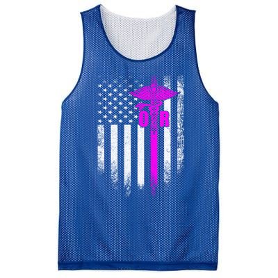 Vintage Usa Or Operating Room Nurse American Flag Patriotic Great Gift Mesh Reversible Basketball Jersey Tank