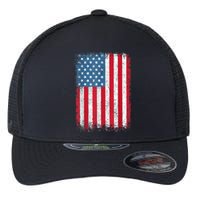 Vintage Usa Patriotic American Flag For Us Flexfit Unipanel Trucker Cap