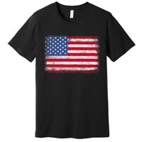 Vintage Usa Patriotic American Flag For Us Premium T-Shirt