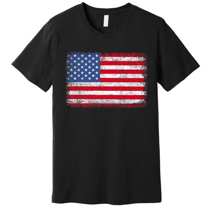 Vintage Usa Patriotic American Flag For Us Premium T-Shirt