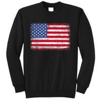 Vintage Usa Patriotic American Flag For Us Tall Sweatshirt