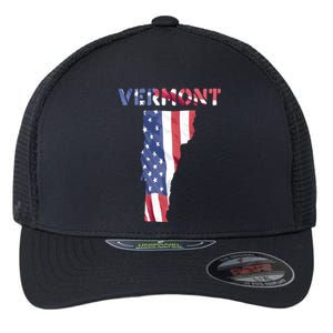 Vermont Usa Proud United States America Patriot Flag Vt Us Gift Flexfit Unipanel Trucker Cap