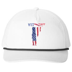 Vermont Usa Proud United States America Patriot Flag Vt Us Gift Snapback Five-Panel Rope Hat